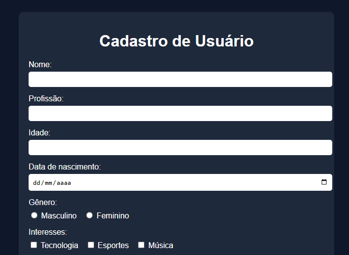 Criando um Formulário Completo com HTML, CSS e JavaScript ~ Portal ...